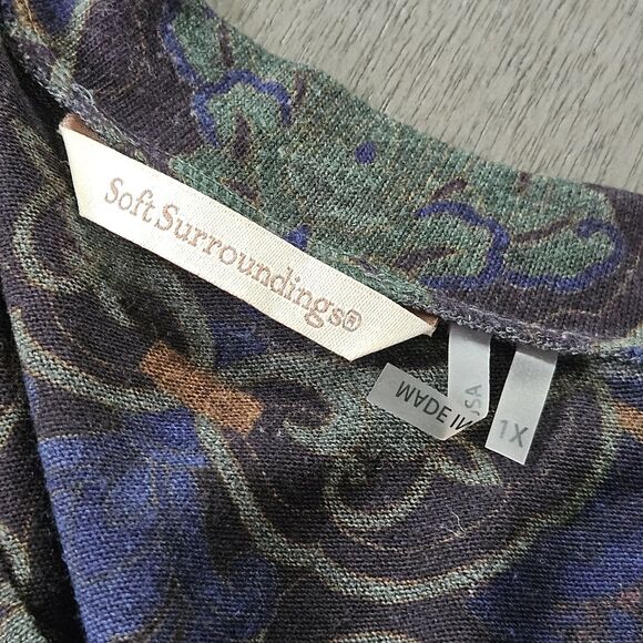 Soft Surroundings Womens Plus Size 1X Tunic Sweater Top Paisley Lightweight Knit - Picture 4 of 8